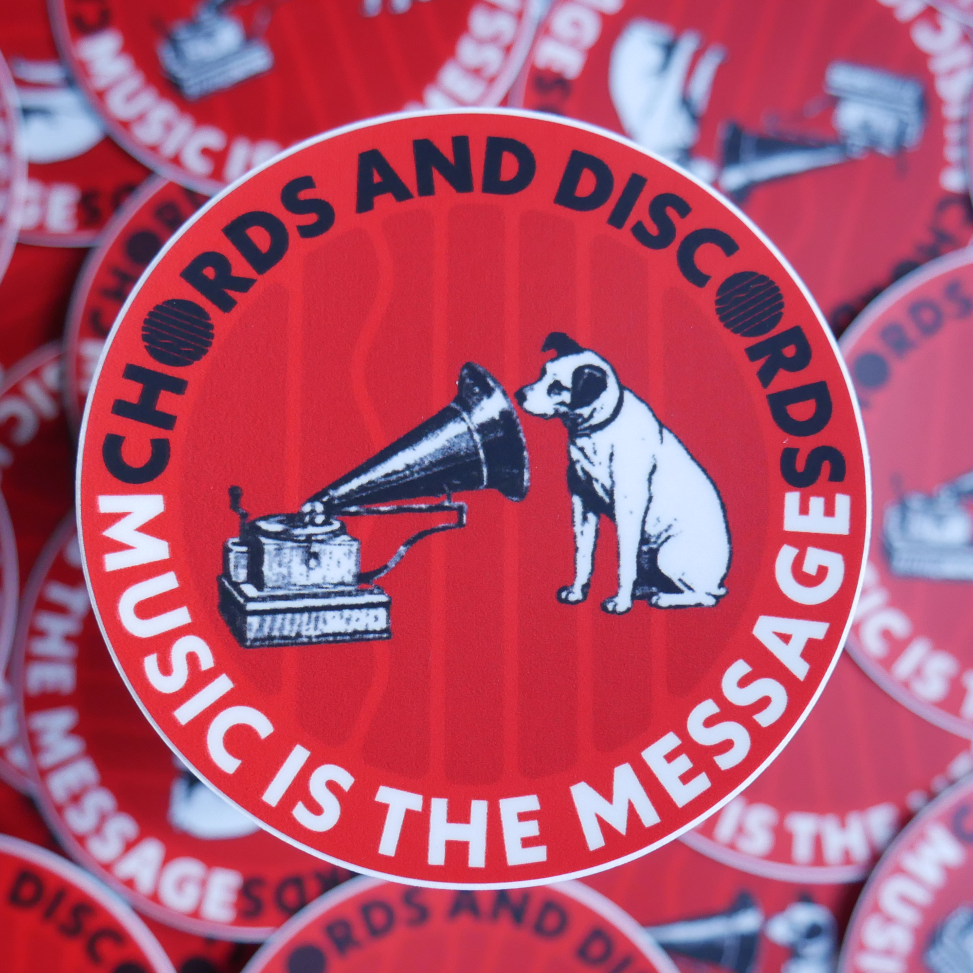 "Music Is The Message" Nipper Sticker
